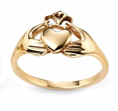 Elements Ring 9 Karat Gelbgold Claddagh, Größe O1/2