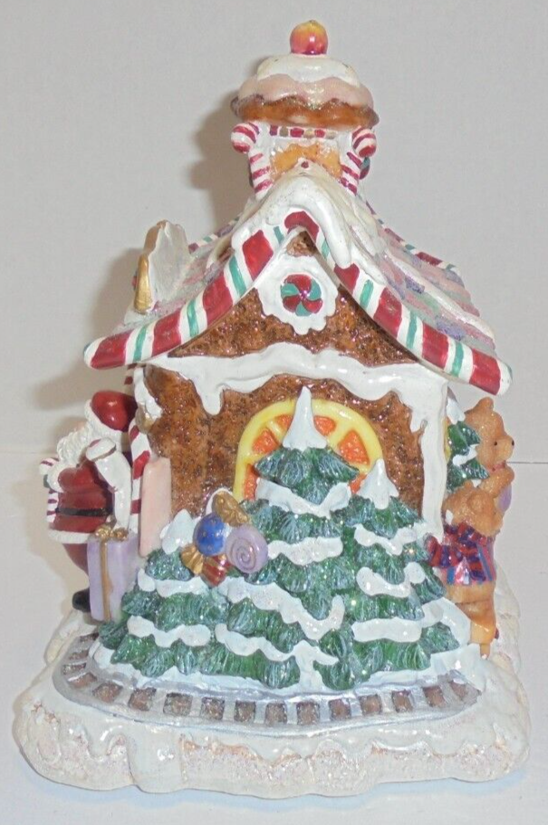 Fitz & Floyd Candy Lane Musical Santa's Railroad Station w/ Box Silent Night eBay