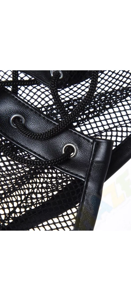  Máscara Gimp disfraz imitación cuero con malla.  Boca abierta  Foto 3 de 3