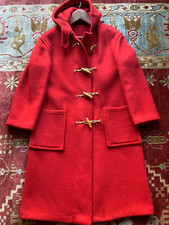 Vtg Gloverall The Original, Made In England, Wool Duffle Coat Overcoat Red Sz. 8