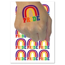 Pride Fun Rainbow LGBTQ Temporary Tattoo Water Resistant Fake Body Art Set