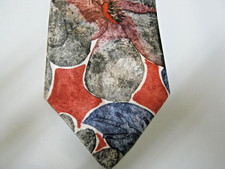 KETCH red gray blue tie 57 x 3.5 Necktie 15579