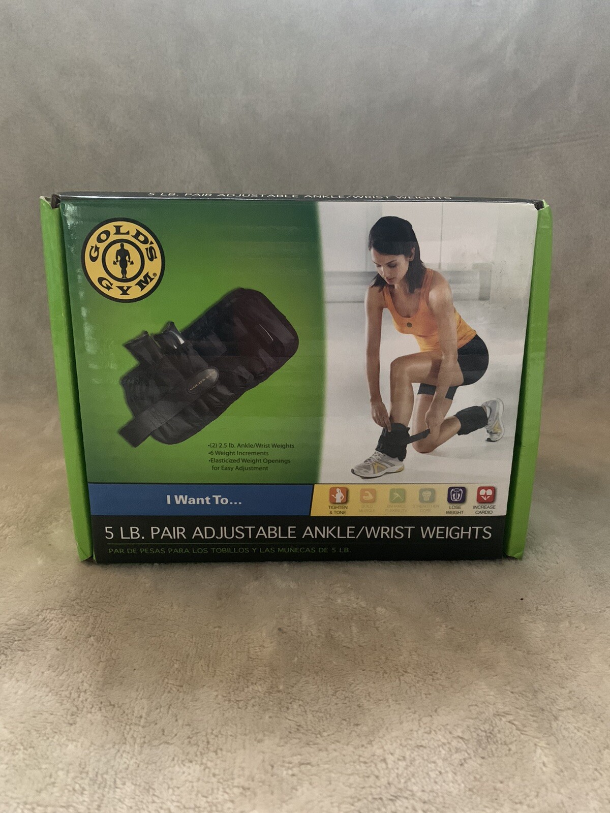 Gold's Gym Ankle/Wrist Weights 5 lb Pair Adjustable Open Box eBay