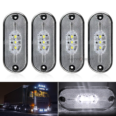 4x LED Seitenmarkierungsleuchte Begrenzungsleuchten Weiß 12-24V LKW Anhänger E4