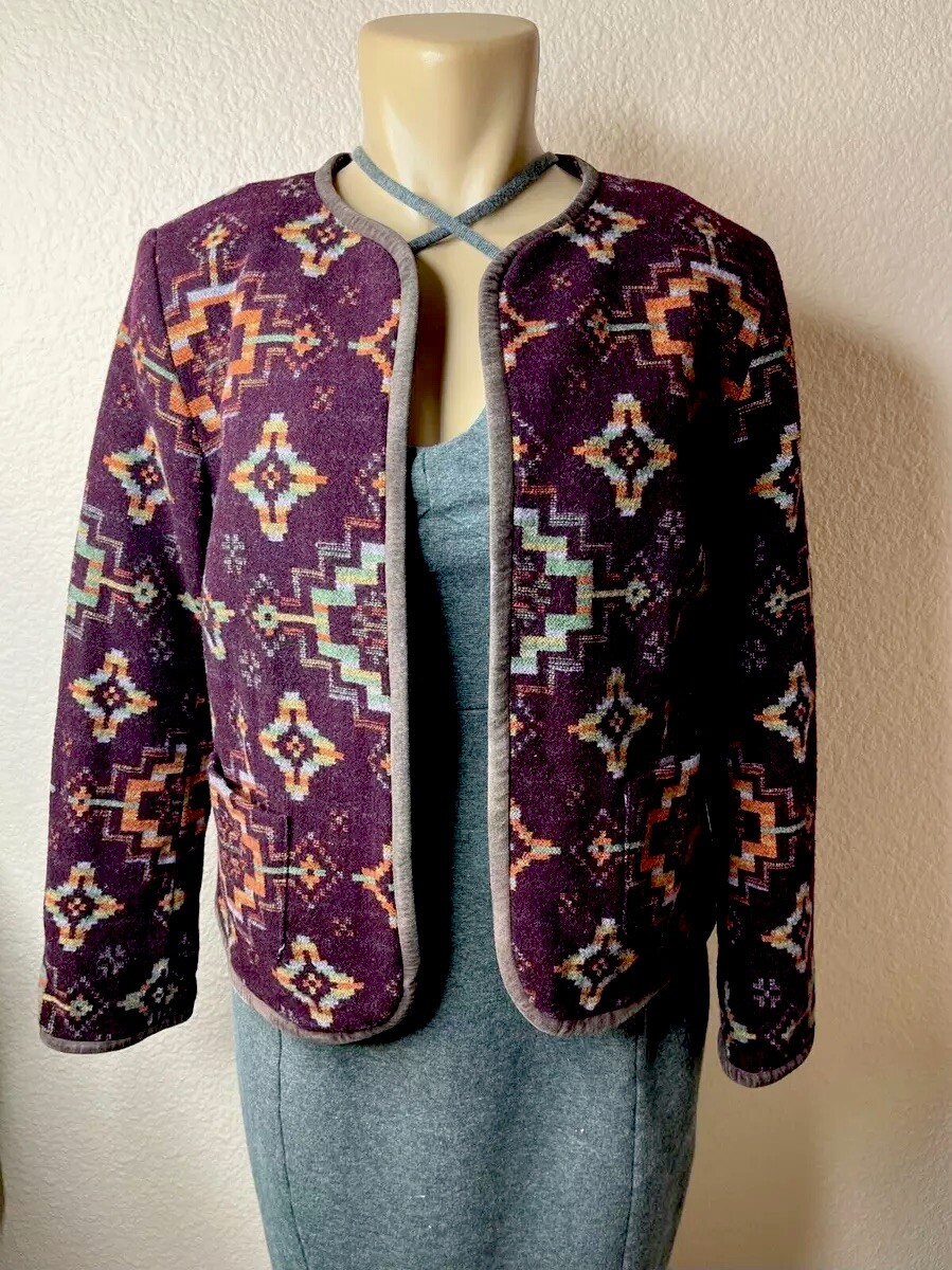 Womens Sz M. Pendleton Virgin Wool Jacket Suede T… - image 6