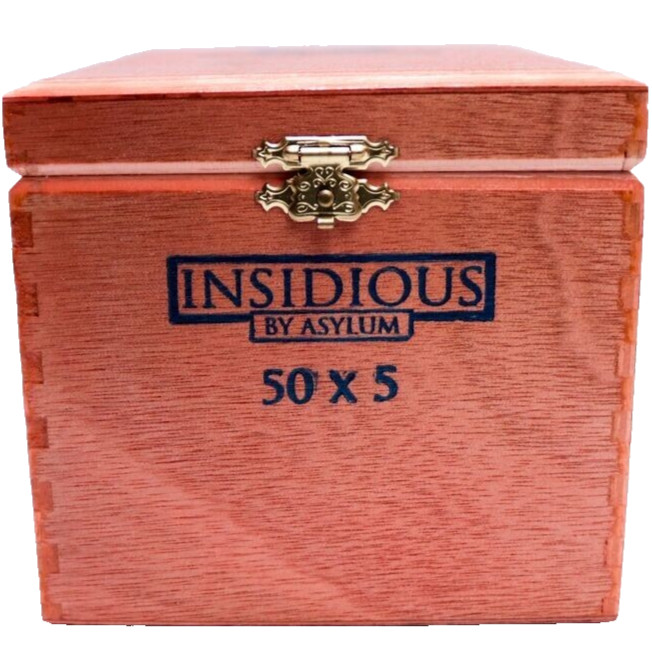Insidious by Asylum 50 x 5 Empty Wooden Cigar Box 5.75" x 4.5" x 4.25"