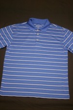 Men's Nike Golf polo Size S, Royal Blue with White Stripes, Dri-Fit. 0175