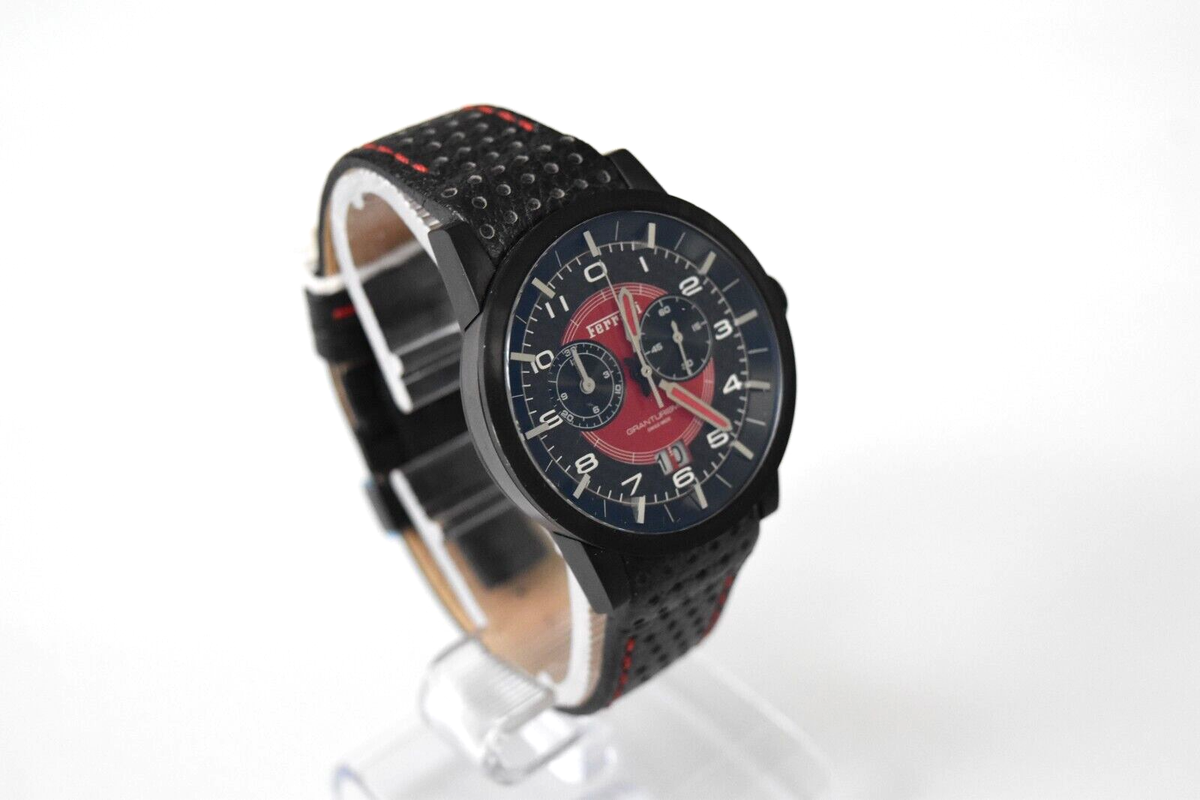 Ferrari GranTurismo Black Leather Chronograph Carbon Fiber