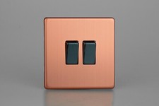 Urban Screwless Brushed Copper Toggle or Rocker Switches, Plug Sockets & More!