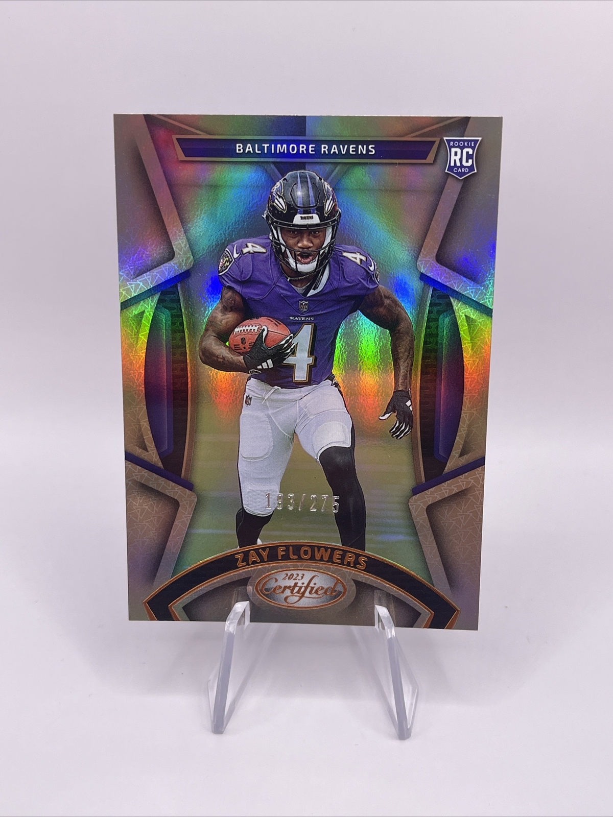 2023 Panini Certified Mirror Bronze #185 Zay Flowers RC /275 Baltimore Ravens