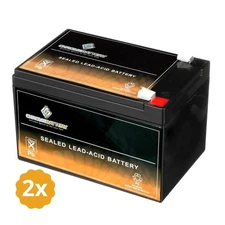 12V 15AH SLA Battery replaces gp12120 ps-12120 wp12-12 gp12110f2 - 2PK Bundle