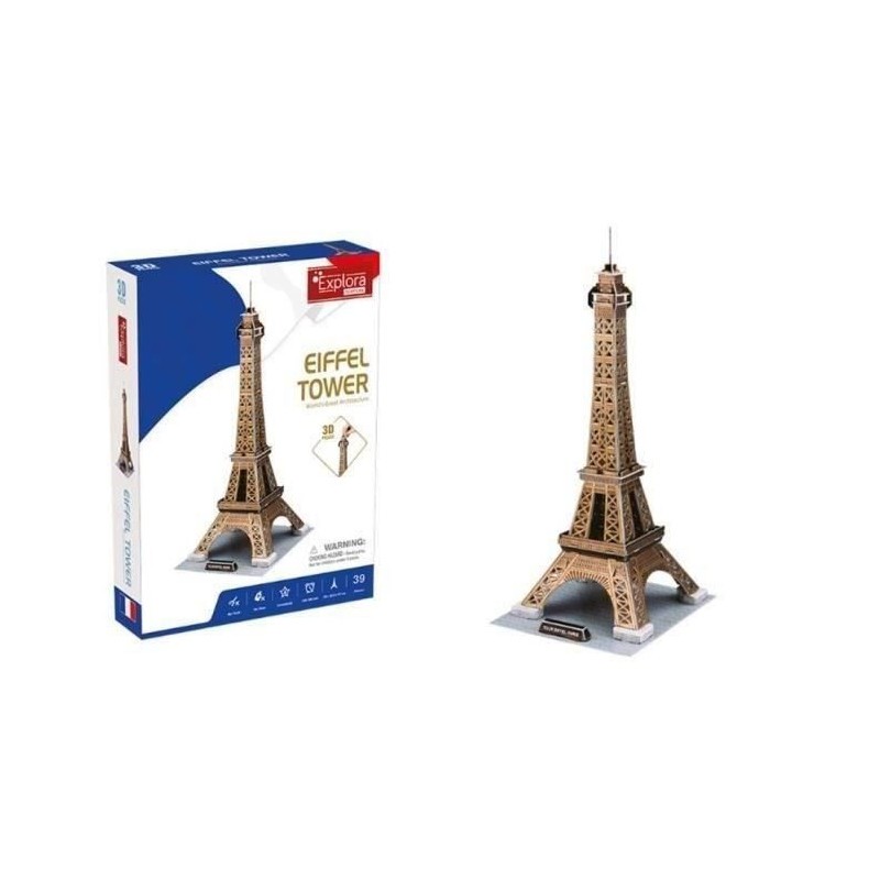 Puzzle 3D Tour Eiffel EXPLORA : finie l'ennui des écrans avec ce jeu de construction de 39 pièces
