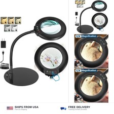 IVMAIE 12X Magnifying Glass with Light, Real Glass Lens, 5 Color Modes Dimmab...