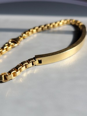Vintage Tiffany & Co. 29g 18K Yellow Gold Venetian Link I.D. Bracelet Appx 7.5''