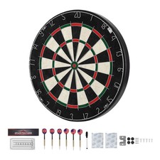 Uimoso Durable Dartboard with 6 Darts and Self-Healing Sisal Fibers