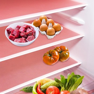 10-Pack Pink Washable Fridge Liners for Cabinet & Drawer Organization Mats