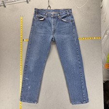 VTG Levis 505 Jeans Mens Blue Straight Zip Fly Made in USA Orange Tab Fits 30x30