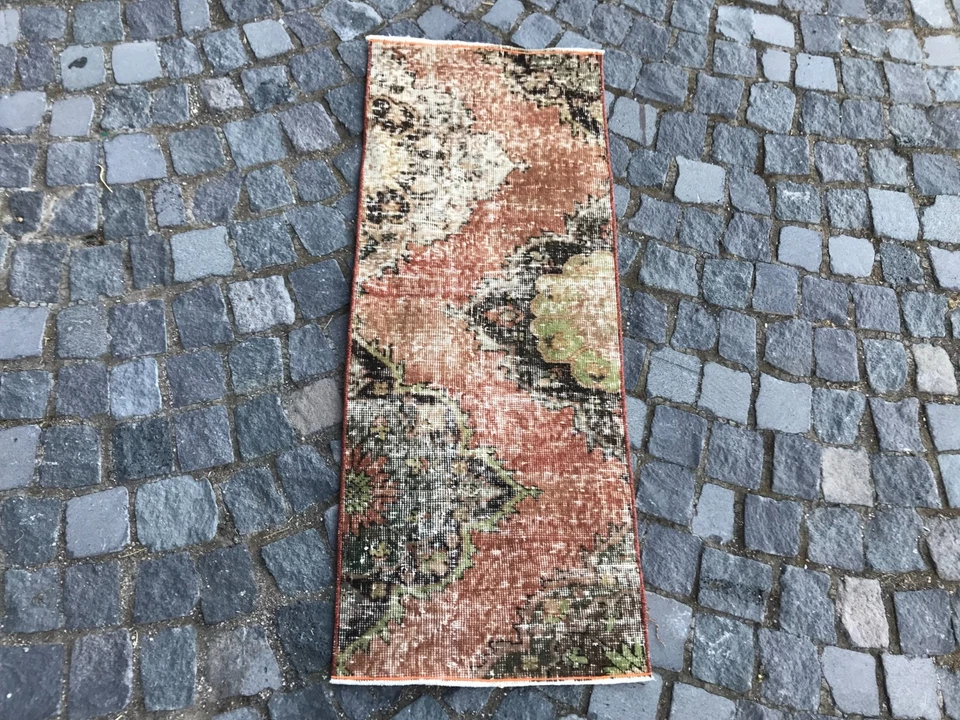 Turkish Vintage Rug Handmade Wool Rug Bohemian Runner Rug Home Rug1,7 x 4,1 ft - Image 3 of 4