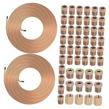 2 Sets 25 FT 1/4" Brake Line Tubing Assortment Kit with 54 Pcs Brake Line