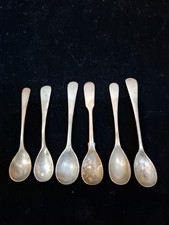 6 X Old EPNS salt Spoons Silver Plate