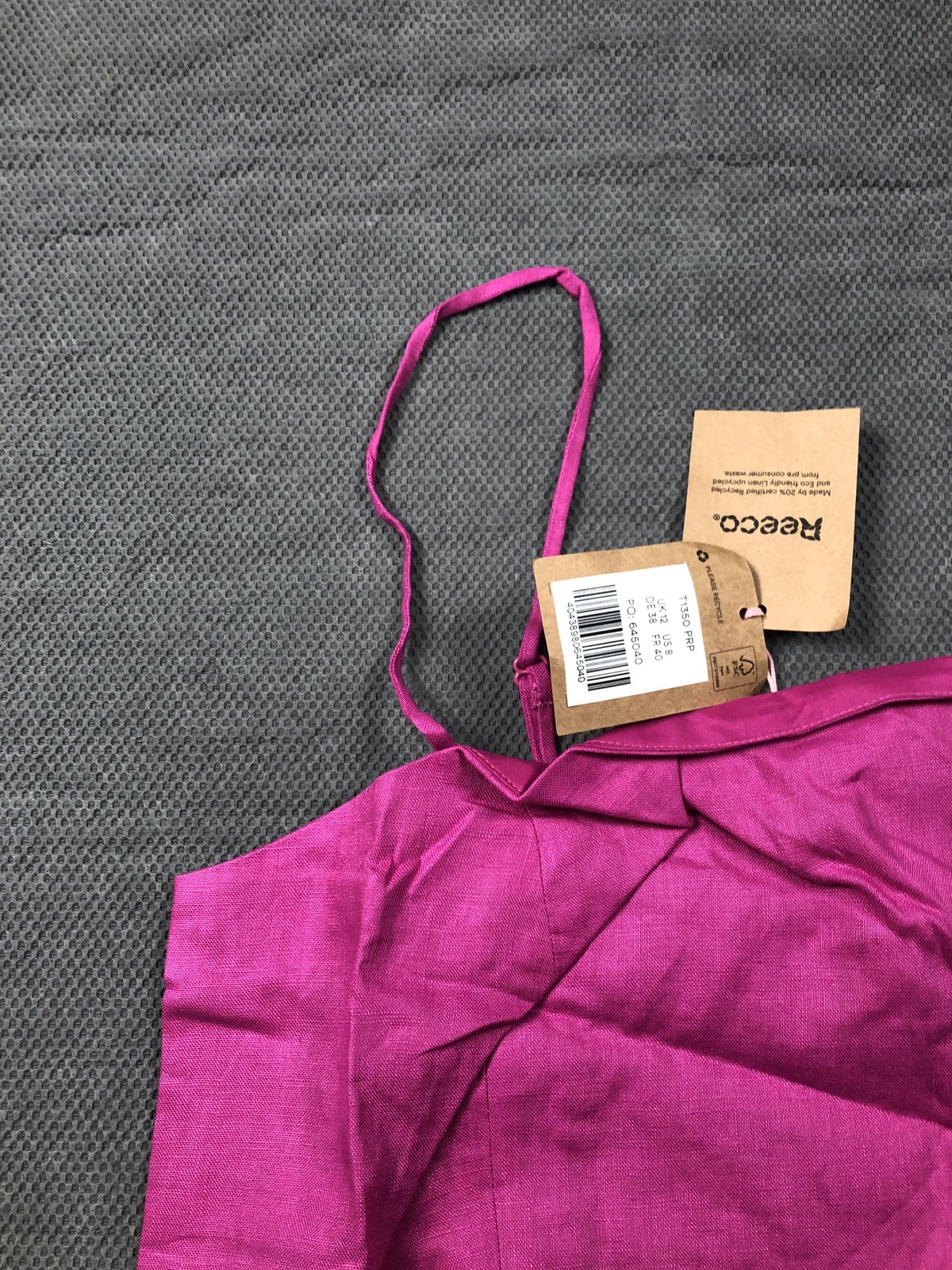 Boden Tank Top Womens 8 Purple Square Neck Sleeveless Linen Smocked Cami NWT image 3