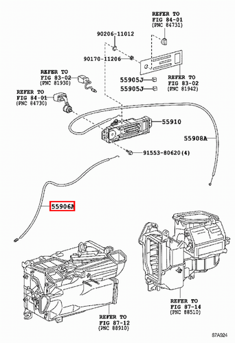 Genuine Toyota LandCruiser 79 78 Series VDJ HZJ Heater Direction Control Cable - Picture 2 of 9
