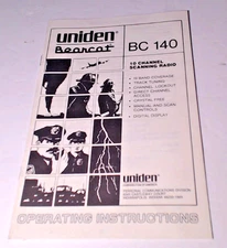 BEARCAT UNIDEN BC140 ORIGINAL OPERATING MANUAL