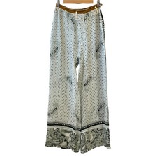 Acne Studios Paisley Wide-leg Pants Slacks in Green and White Women USED