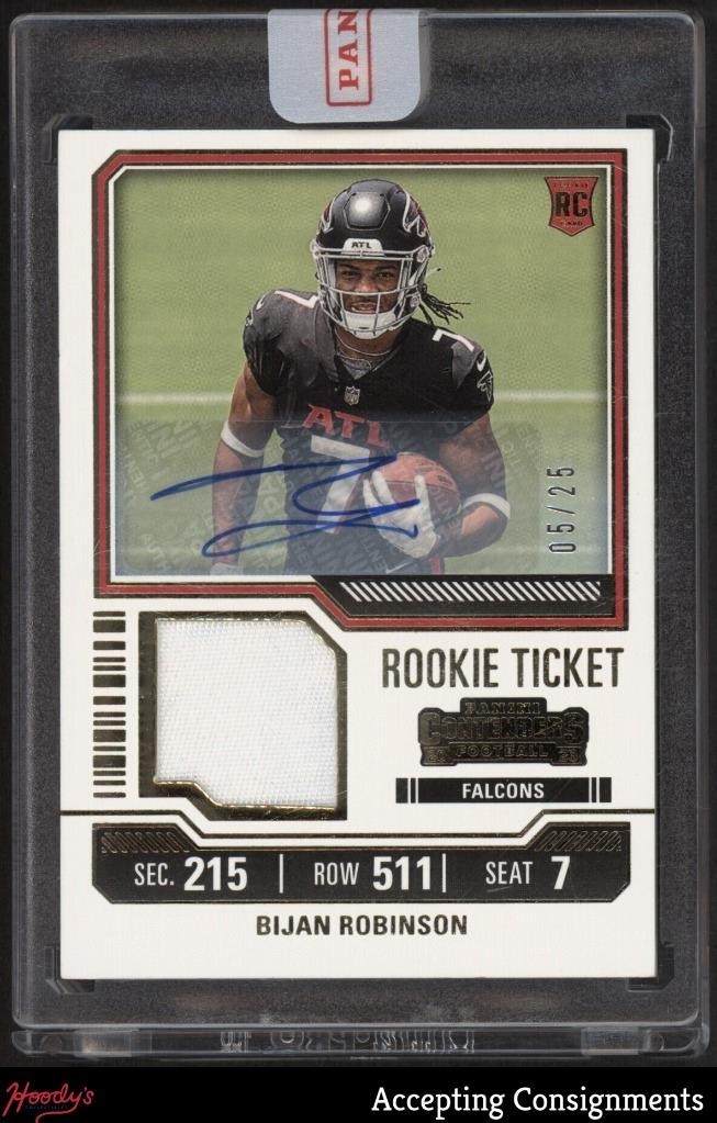 2023 Contenders Ticket Swatches Bijan Robinson RC Rookie JERSEY AUTO 05/25