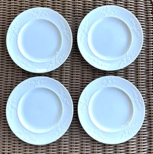 Spode Geisha ? White 4 Bread & Butter Side Plates Floral Blanche de China 6 1/8"