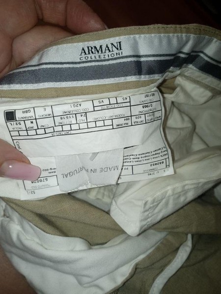Men Armani Collezioni Trousers Peach 33 / L / 48