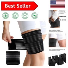 Black Thigh Compression Sleeve - 360  Support for Injury Recovery  Performance