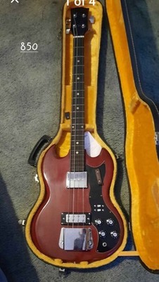  EB-3 Electric Bass Guitar 4 String Solid Red Right-Handed with Case