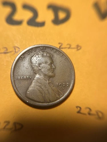 (1) 1922 D 1922D 22D Lincoln Wheat Cent -- Buyer grade #456ABC VG VERY GOOD PLUS