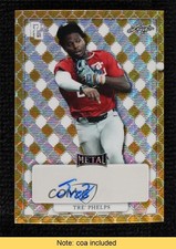 2022 Leaf Perfect Game National Showcase Metal 1/1 Tre Phelps Tre’ Auto 0j81