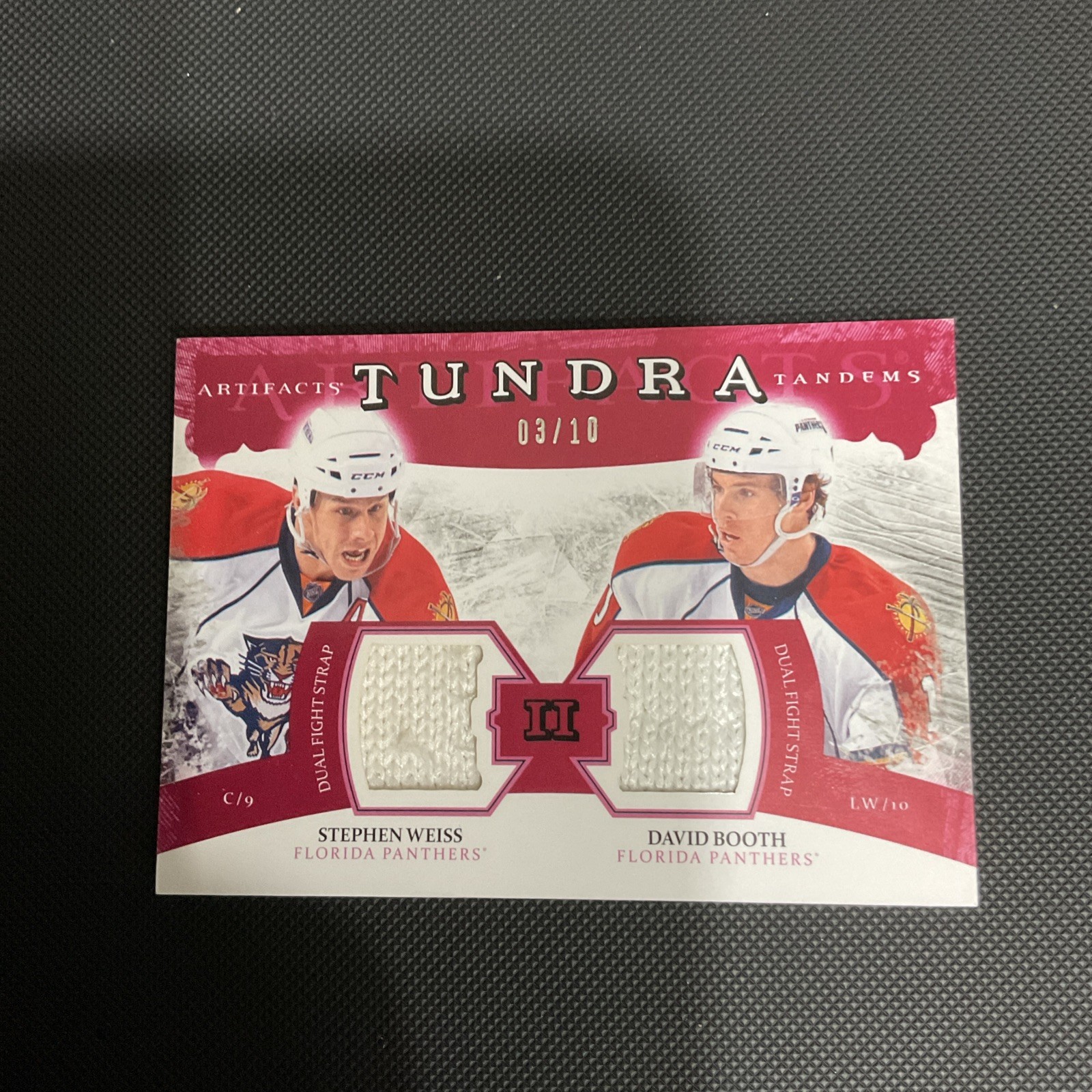 2011-12 ARTIFACTS /10 Tundra Tandems Fight Strap Patch Stephen Weiss David Booth