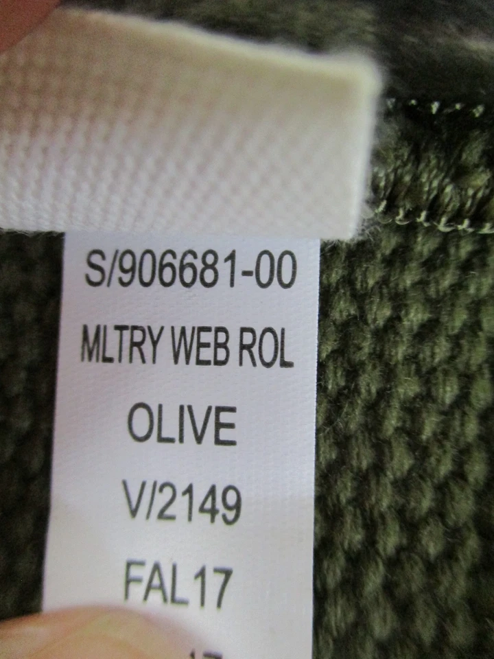 Cinturón Militar Gap Lona Tejido Verde Oliva 34/38 Hebilla Metal Plateado 1 3/4" Foto 3 de 4