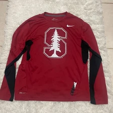 NIKE Stanford Cardinals Dri-fit Ivy League Mens Medium Red Black Long Sleeve