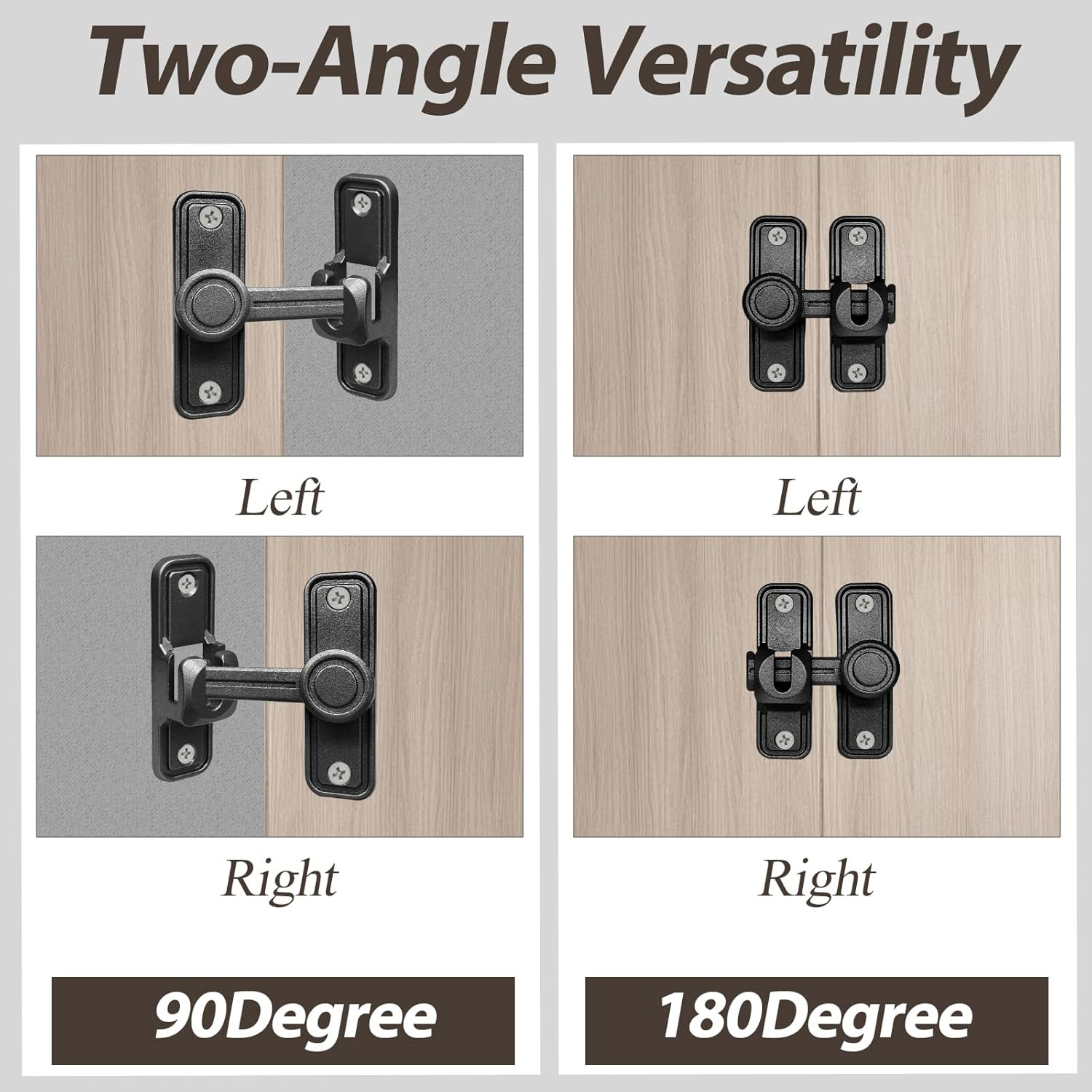 2PCS Barn Door Lock,Heavy Duty Sliding Door Latch Hardware Dual Gate Latches,Hom