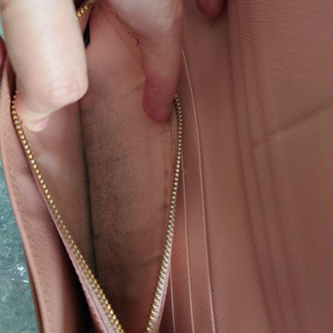 PRADA Saffiano Leather Ribbon Bow Long Wallet Pink With Exterior Back Zipper Pur thumbnail 19