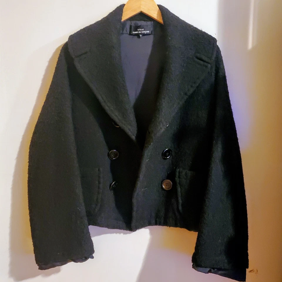 AD2006 Tricot Comme Des Garsons шерстяная смесь двубортный бушлат размер маленький - Изображение 3 из 4