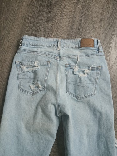 Jeans American Eagle Mom donna 0 regular lavaggio leggero vita alta strigid invecchiato - Foto 4 di 8