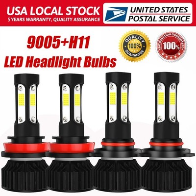 For Toyota 4Runner 2007-2019 9005 H11 Combo LED Headlight High Low Beam Bulbs 4x