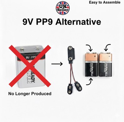 Pp9 PP3 to PP9 Battery Adapter for Vintage Transistor Radios Roberts Hacker ...