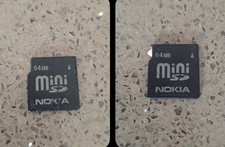 Nokia MiniSD 64MB x2 RP-SS064B Made In Japan Retro Memory Cards