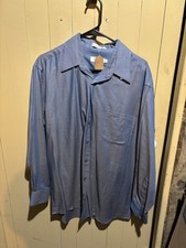 Calvin Klein Performance Fit Blue Button Up Shirt Size 16 32/33