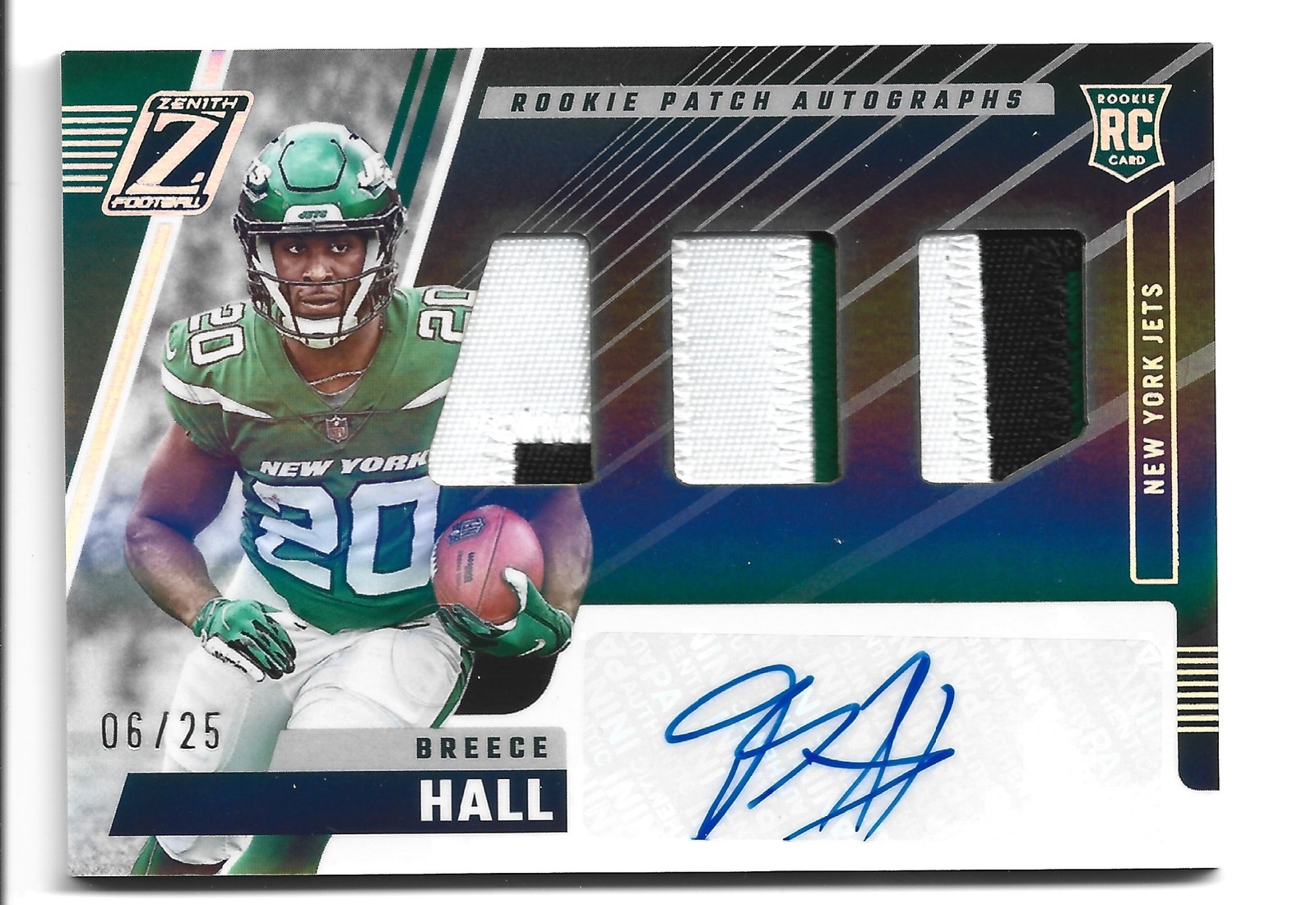 2022 Zenith #214 Breece Hall Rookie Patch Autographs Silver #/25