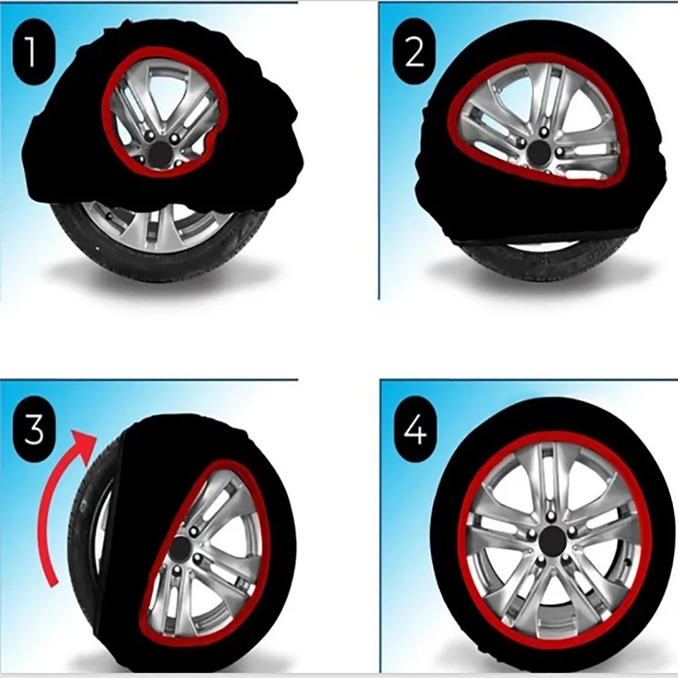 CALZA NEVE OMOLOGATE ITALIA EN 16662-1 2 CALZE TESSILI PNEUMATICI AUTO TAGLIA L - Imagen 3 de 4