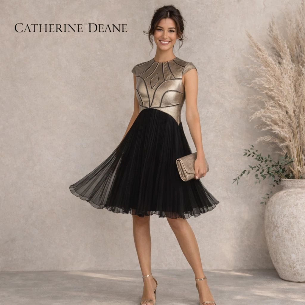 chinese dress ladies Catherine Deane Zip Accent Leather Sleeveless Dress (Gold) – The Closet New  York main image 0