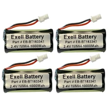 4pc Exell 2.4V 1000mAh Ni-MH Battery Pack for Cordless Phones BT166342/BT266342